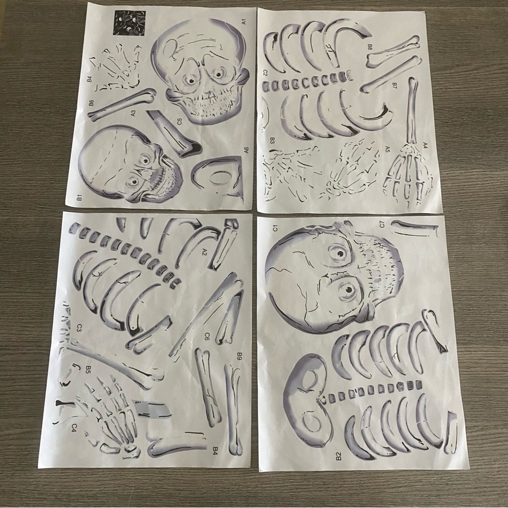 Halloween skeletons peel and stick large wall decals 4 sheets